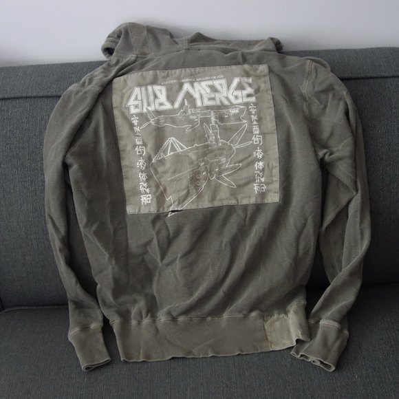 Diesel 55DSL U55 Deep Silent Lethal Kaki Zip Up Hoodie Made in India Size S - Picture 14 of 16